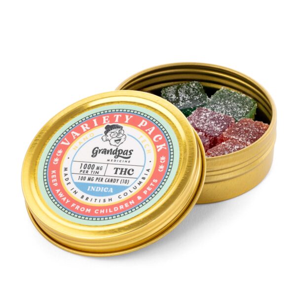 Grandpa’s Medicine: Jelly Cubes in *LIMITED* Gold Tins Infused w/ NANO-THC (1000mg - 2000mg)